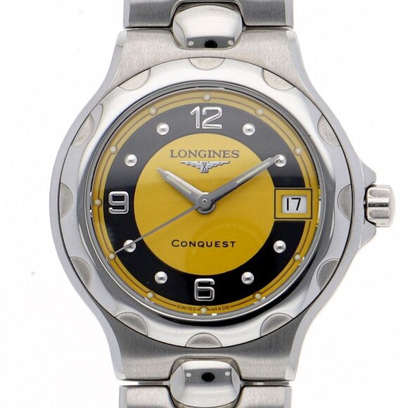 LONGINES L1.131.4 Conquest Hanshin Tigers model yellow SS QZ - Picture 1 of 8